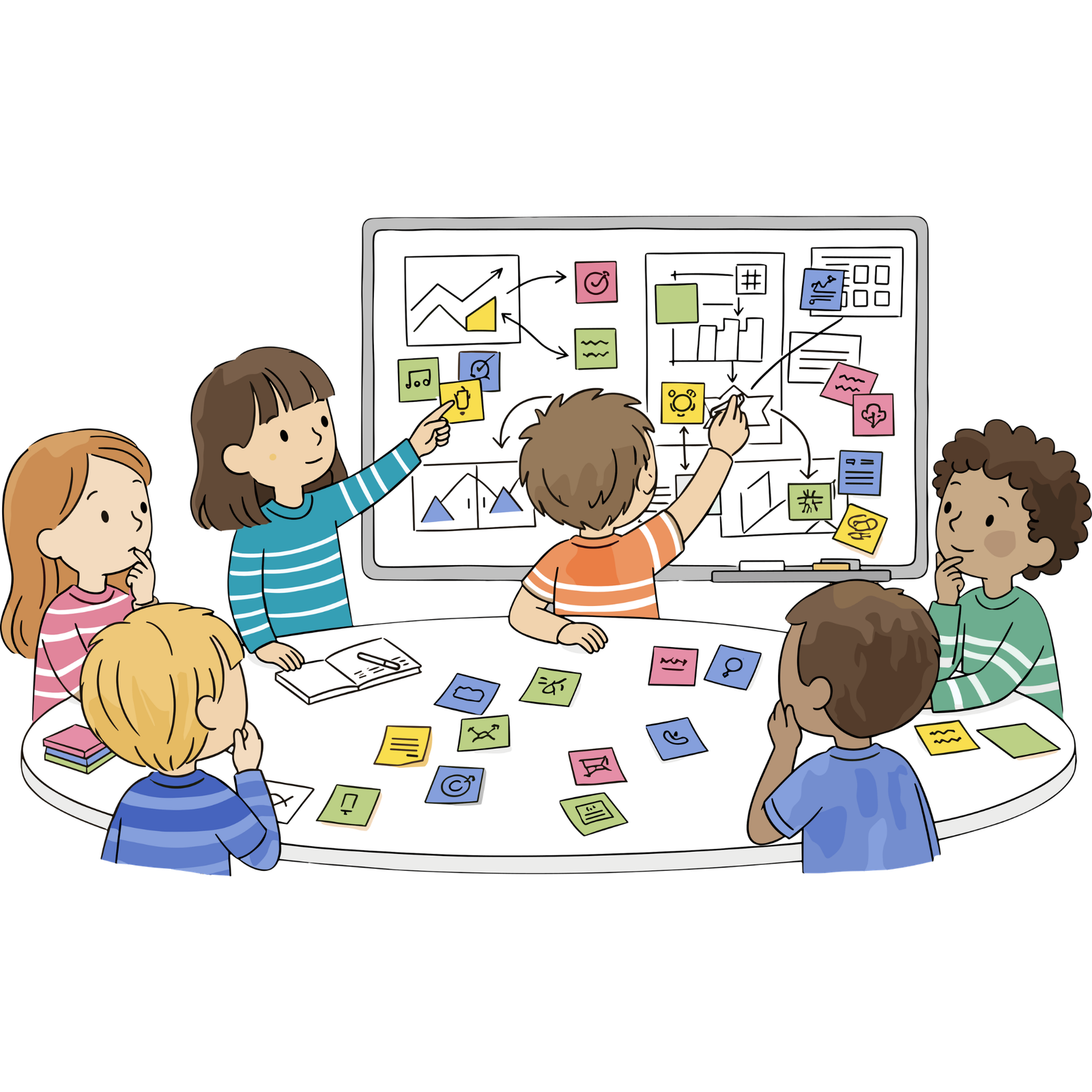 children with busy projects